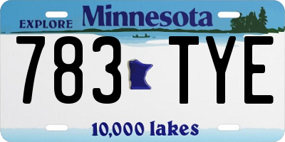 MN license plate 783TYE