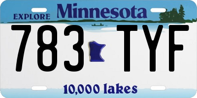 MN license plate 783TYF