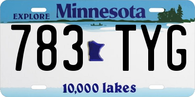 MN license plate 783TYG