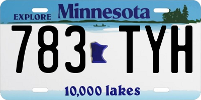 MN license plate 783TYH
