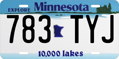 MN license plate 783TYJ
