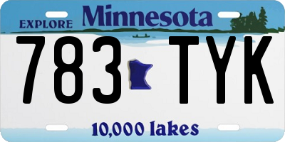 MN license plate 783TYK