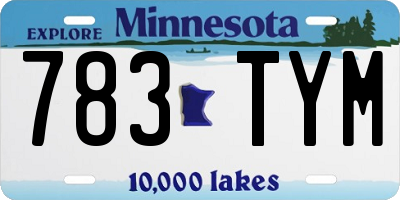 MN license plate 783TYM