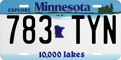 MN license plate 783TYN