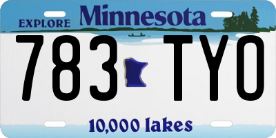 MN license plate 783TYO