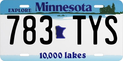 MN license plate 783TYS
