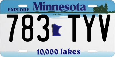 MN license plate 783TYV
