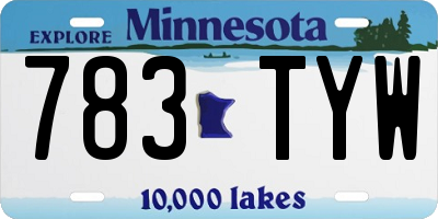 MN license plate 783TYW