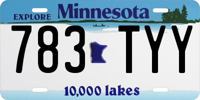 MN license plate 783TYY