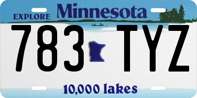 MN license plate 783TYZ