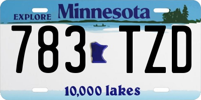 MN license plate 783TZD