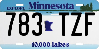 MN license plate 783TZF