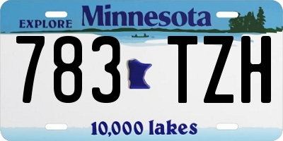 MN license plate 783TZH