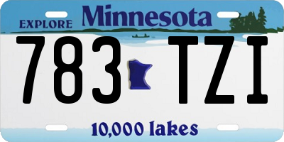 MN license plate 783TZI