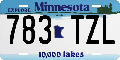 MN license plate 783TZL