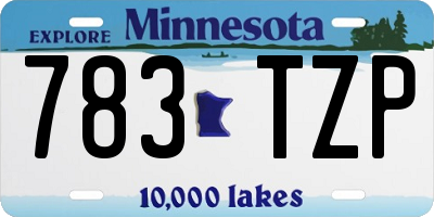 MN license plate 783TZP