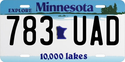 MN license plate 783UAD