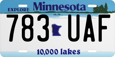 MN license plate 783UAF