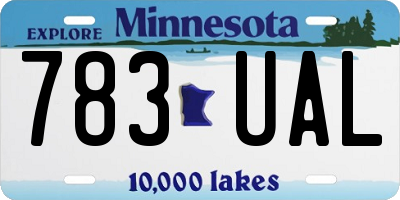 MN license plate 783UAL