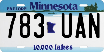 MN license plate 783UAN
