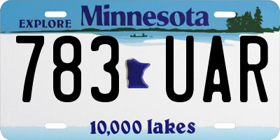 MN license plate 783UAR