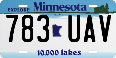 MN license plate 783UAV