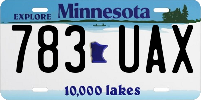 MN license plate 783UAX