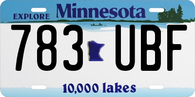 MN license plate 783UBF