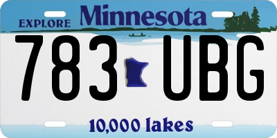 MN license plate 783UBG
