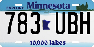 MN license plate 783UBH