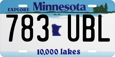 MN license plate 783UBL