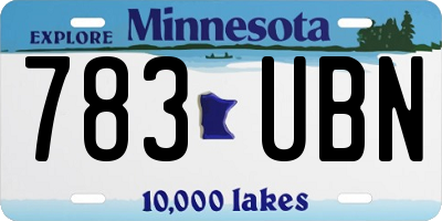 MN license plate 783UBN