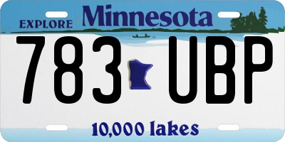 MN license plate 783UBP