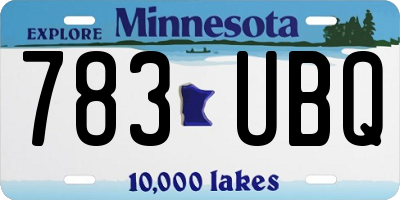 MN license plate 783UBQ