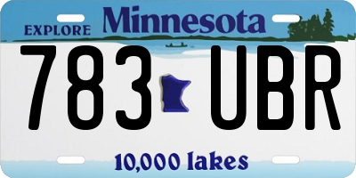 MN license plate 783UBR