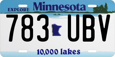 MN license plate 783UBV