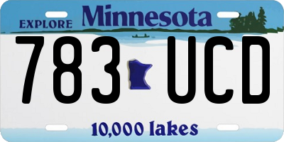 MN license plate 783UCD