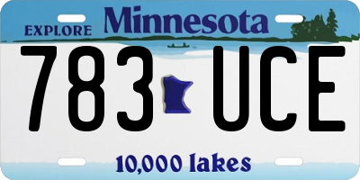 MN license plate 783UCE