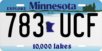 MN license plate 783UCF