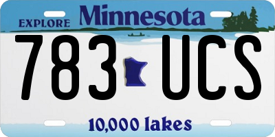 MN license plate 783UCS