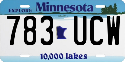 MN license plate 783UCW