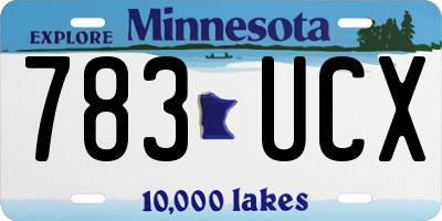 MN license plate 783UCX