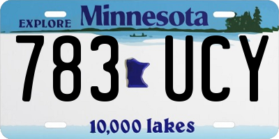 MN license plate 783UCY