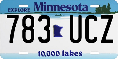 MN license plate 783UCZ