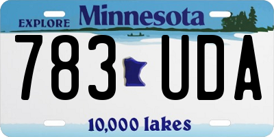 MN license plate 783UDA