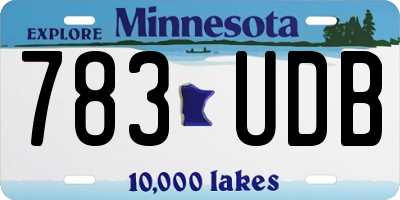 MN license plate 783UDB