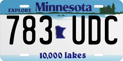 MN license plate 783UDC