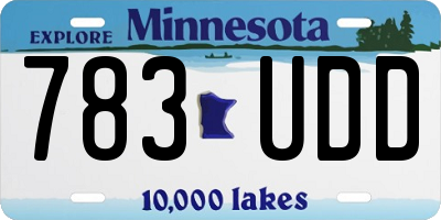 MN license plate 783UDD