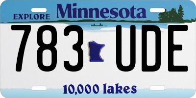 MN license plate 783UDE