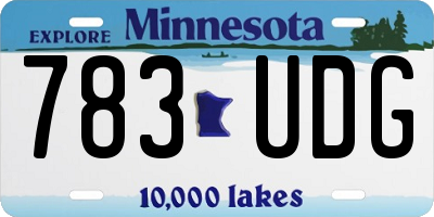 MN license plate 783UDG